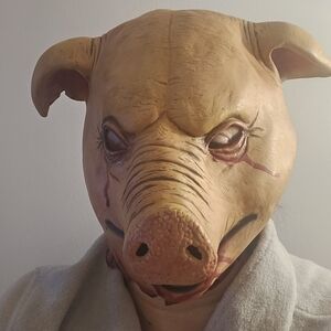 Pig Mask Horror Cosplay Scary Latex Animal Halloween Costume